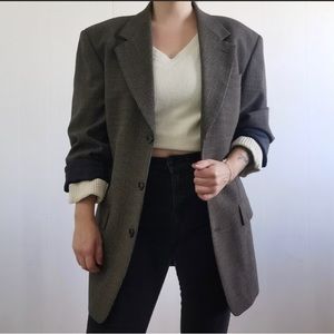 Vintage Wool-blend Boyfriend Blazer